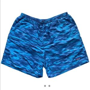 Blue Patterned Patagonia Lined Board Shorts (size xl)